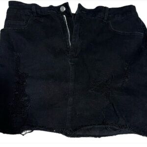 Black Denim Skirt